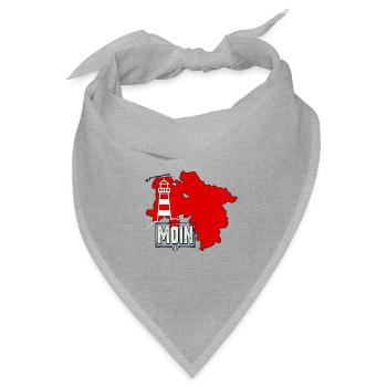 Moin Niedersachsen Leuchtturm - Bandana Dreieckstuch - Grau meliert - Vorne