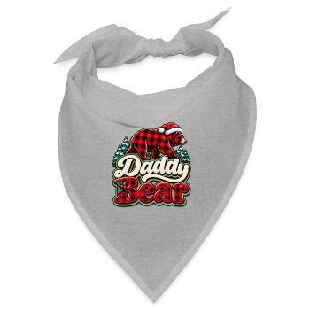 Daddy Bear Plaid Christmas - Bandana Dreieckstuch - Grau meliert - Vorne