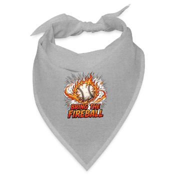 Bring The Fireball T-Shirt – Oktober-Baseballspiel - Bandana Dreieckstuch - Grau meliert - Vorne