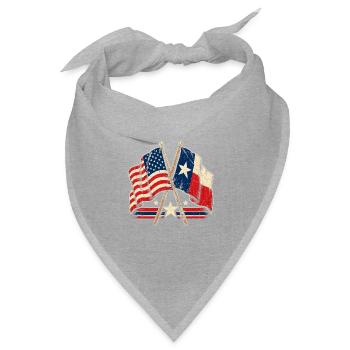 Kreuzende Flaggen USA Texas - Bandana Dreieckstuch - Grau meliert - Vorne