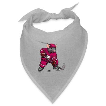 Ratten Eishockey - Bandana Dreieckstuch - Grau meliert - Vorne