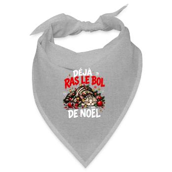 Ich habe schon die Nase voll von Weihnachten - Bandana Dreieckstuch - Grau meliert - Vorne