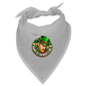 Grüner Leprechaun Charme - Bandana Dreieckstuch - Grau meliert - Vorne