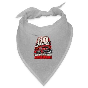 60 Jahre Feuerwehr – Noch nicht ausgebrannt - Bandana Dreieckstuch - Grau meliert - Vorne