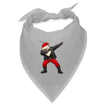 Weichnachten / Weichnachtsmann / Santa Dab - Bandana Dreieckstuch - Grau meliert - Vorne