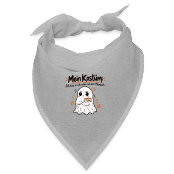 Mein Kostüm: Geist Shirt Halloween Spruch - Bandana Dreieckstuch - Grau meliert - Vorne