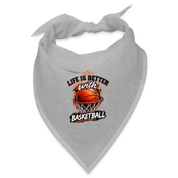 Life Is Better With Basketball Basketball Geschenk - Bandana Dreieckstuch - Grau meliert - Vorne