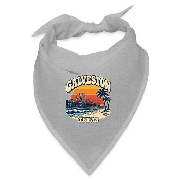 Galveston Pier Sunset Texas - Bandana Dreieckstuch - Grau meliert - Vorne