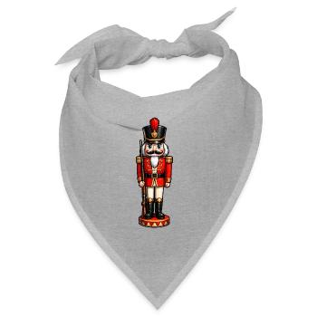 Traditioneller Nußknacker Soldat - Bandana Dreieckstuch - Grau meliert - Vorne