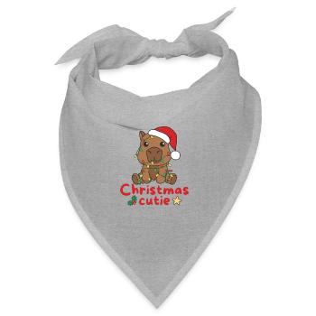 Capybara Weihnachten Capybaras Christmas Cutie - Bandana Dreieckstuch - Grau meliert - Vorne