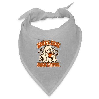 Spukegeist Kaffee Motiv - Bandana Dreieckstuch - Grau meliert - Vorne