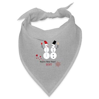 Neujahr  2027  - Bandana Dreieckstuch - Grau meliert - Vorne