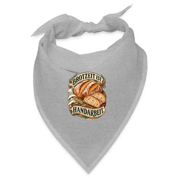 Brotzeit Ist Handarbeit - Bandana Dreieckstuch - Grau meliert - Vorne
