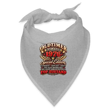 Oldtimer Baujahr 1976 – Special Edition - Bandana Dreieckstuch - Grau meliert - Vorne