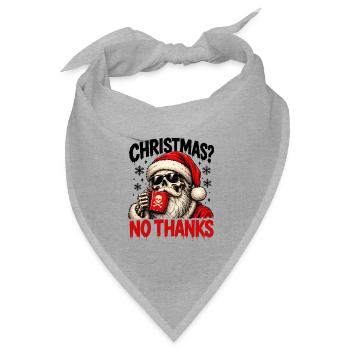 Skull Santa Nein danke - Bandana Dreieckstuch - Grau meliert - Vorne