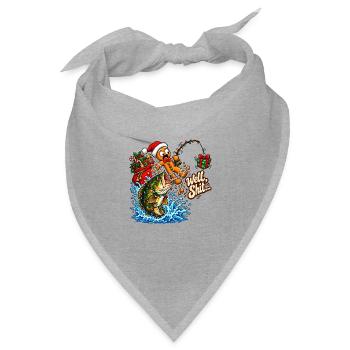 Well Shit Gingerbread Fishing Christmas Bass Humor - Bandana Dreieckstuch - Grau meliert - Vorne