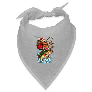 Well Shit Gingerbread Fishing Christmas Bass Humor - Bandana Dreieckstuch - Grau meliert - Vorne