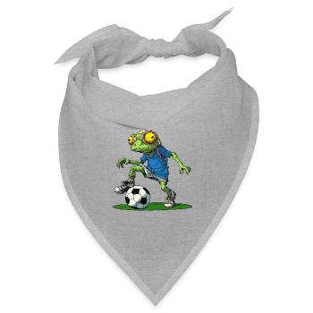 Chamäleon Fussball - Bandana Dreieckstuch - Grau meliert - Vorne
