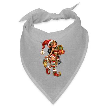 Ägyptischer Weihnachtself – Feiertag im alten Ägypten - Bandana Dreieckstuch - Grau meliert - Vorne