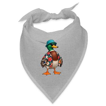 Hawaiianische Ferienente - Bandana Dreieckstuch - Grau meliert - Vorne