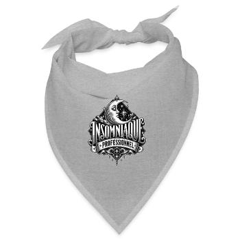 Professioneller Schlafloser (Schwarzweiß) - Bandana Dreieckstuch - Grau meliert - Vorne