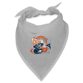 Kakao & Katzen Retro - Bandana Dreieckstuch - Grau meliert - Vorne