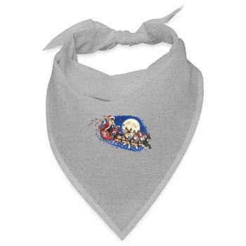Nacht-Schlitten mit Punk Weihnachtshasen - Bandana Dreieckstuch - Grau meliert - Vorne
