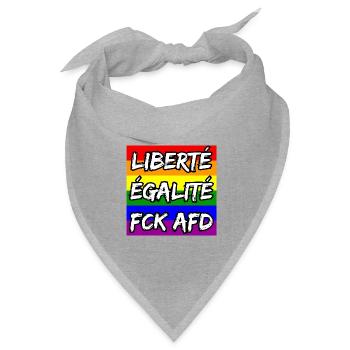 LIBERTÉ ÉGALITÉ FCK AFD REGENBOGEN FCK NZS, NO NZS - Bandana Dreieckstuch - Grau meliert - Vorne