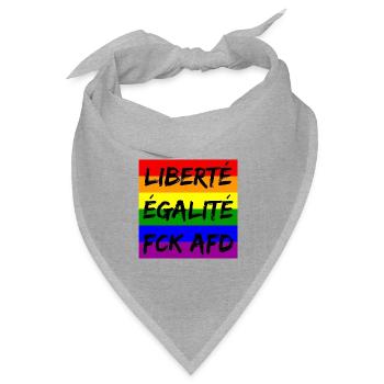 LIBERTÉ ÉGALITÉ FCK AFD REGENBOGEN FCK NZS, NO NZS - Bandana Dreieckstuch - Grau meliert - Vorne