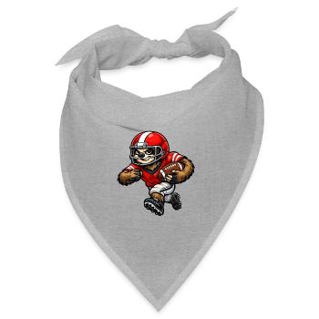 Faultier als Footballspieler – Entspannt zum Touch - Bandana Dreieckstuch - Grau meliert - Vorne