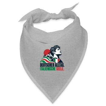 Deutscher Alltag. Italienische Seele. - Bandana Dreieckstuch - Grau meliert - Vorne