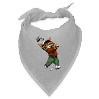 Golf Katzen - Bandana Dreieckstuch - Grau meliert - Vorne