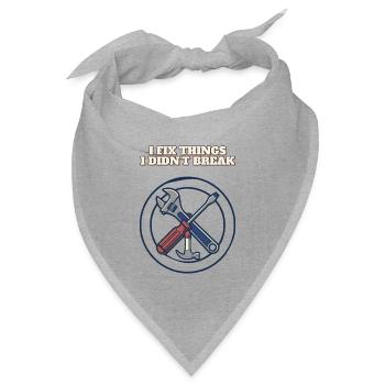 Ich repariere Dinge, die ich nicht kaputt gemacht habe, lustiges Mechanikerabzeichen - Bandana Dreieckstuch - Grau meliert - Vorne