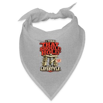 Ich mache "Das sollte halten" zu einem Lebensstil - Bandana Dreieckstuch - Grau meliert - Vorne