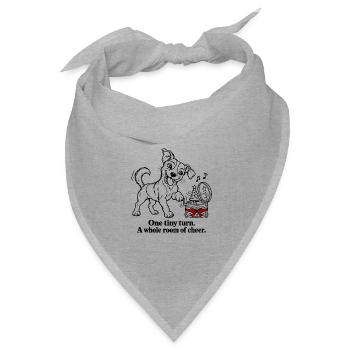 Jack Russell dreht eine Weihnachtsspieluhr - Bandana Dreieckstuch - Grau meliert - Vorne