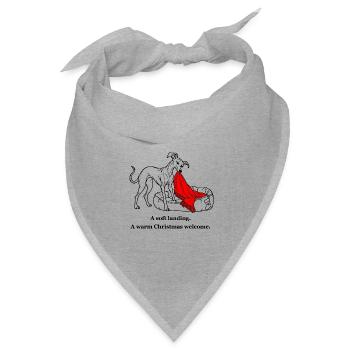 Whippet sorgt für einen warmen Weihnachtsempfang - Bandana Dreieckstuch - Grau meliert - Vorne