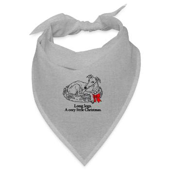 Gemütlicher Windhund zusammengerollt zu Weihnachten - Bandana Dreieckstuch - Grau meliert - Vorne