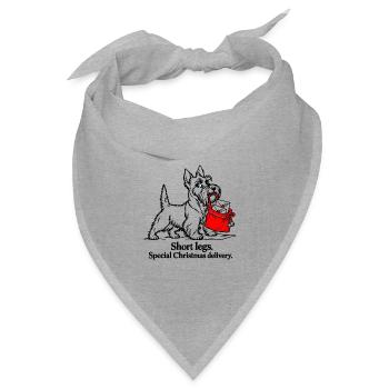 Scottish Terrier liefert Weihnachtsbriefe - Bandana Dreieckstuch - Grau meliert - Vorne