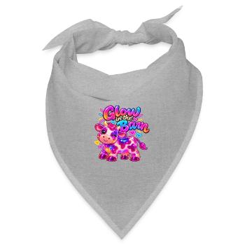 Kuh T-Shirt – Glow in the Barn Gummy Cow - Bandana Dreieckstuch - Grau meliert - Vorne