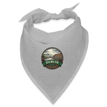 Dublin Ireland Reiseabzeichen Ha'penny Bridge Geschenk - Bandana Dreieckstuch - Grau meliert - Vorne