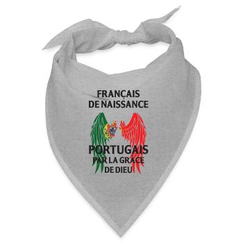Franzose von Geburt, Portugiesisch durch die Gnade von... - Bandana Dreieckstuch - Grau meliert - Vorne