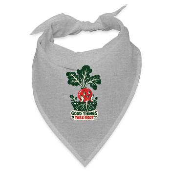 Gute Dinge Wachsen Wurzeln - Bandana Dreieckstuch - Grau meliert - Vorne