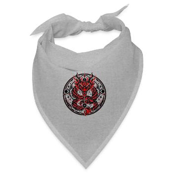 Himmlisches chinesisches Drachenemblem - Bandana Dreieckstuch - Grau meliert - Vorne