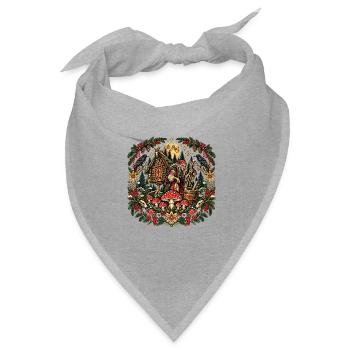 Weihnachts-Baba-Jaga-Slawische Hexen-Folklore - Bandana Dreieckstuch - Grau meliert - Vorne