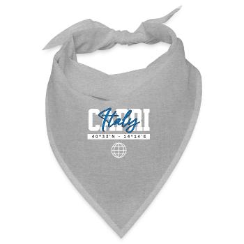 Capri Italien Koordinaten Reise Souvenir - Bandana Dreieckstuch - Grau meliert - Vorne