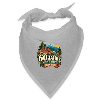60 Jahre: Mein Tempo, Mein Weg - Bandana Dreieckstuch - Grau meliert - Vorne