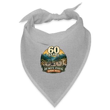 60 Jahre Die beste Strecke kommt noch - Bandana Dreieckstuch - Grau meliert - Vorne
