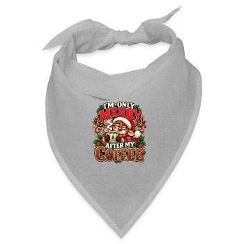 Merry After My Coffee Reindeer - Bandana Dreieckstuch - Grau meliert - Vorne