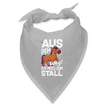 Lustiges Pferdemädchen & Reiter Spruch Geschenke - Bandana Dreieckstuch - Grau meliert - Vorne