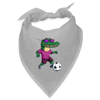 Alligator Fussball Krokodil - Bandana Dreieckstuch - Grau meliert - Vorne